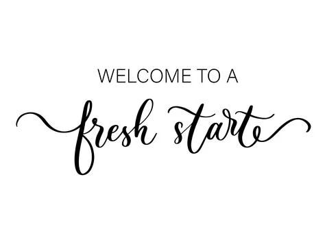 Welcome to a Fresh Start Decorative Cursive Typography Illustration Stock Illustration