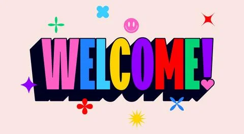 Welcome. Funny phrase, text, message Welcome Stock Illustration
