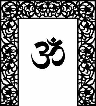 Welcome gate design with OM Laser cut cnc panel design for metal Stock Illustration