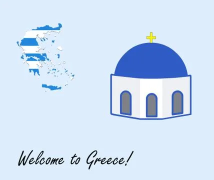 Welcome to greece vector card Stock Illustration