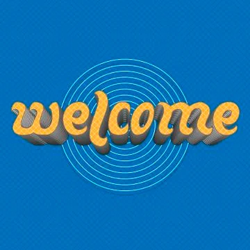 Welcome - hand Lettering Text Stock Illustration