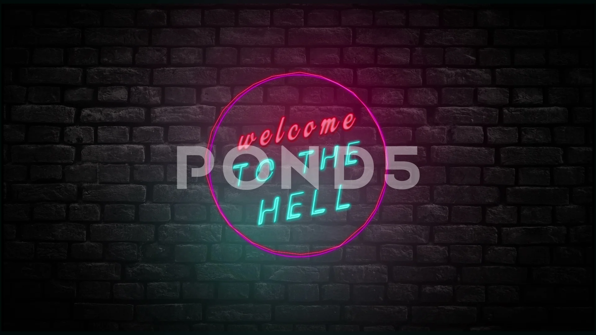 Welcome To The Hell Neon Sign Brick W Stock Video Pond5