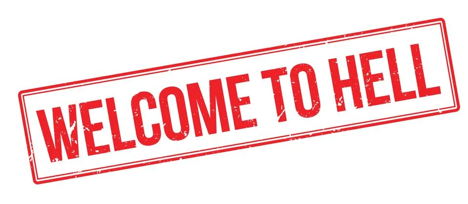 Welcome to hell rubber stamp Illustrazione stock