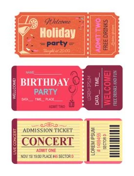 Welcome Holiday Party Set Vector Illustration Stock-Illustration