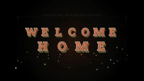 Welcome home with architectural design elements in background Stock Footage 344583139