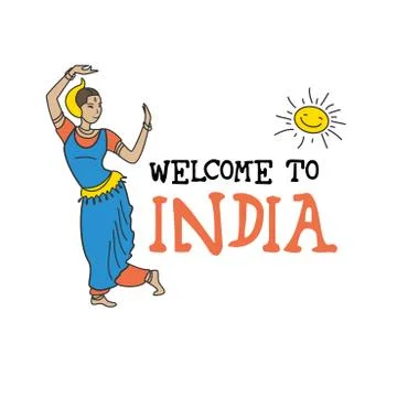 Welcome to India . Illustrazione stock