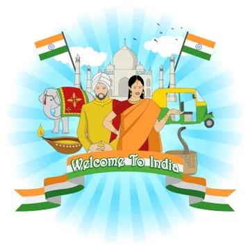 Welcome To India Stock Illustration