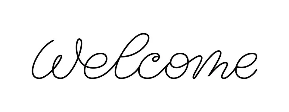Welcome invite quote line header scrapbook stamp Stock Illustration