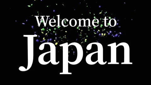 Welcome to Japan message text animation motion graphics Stock Footage 163880959