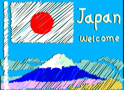 Welcome to japan postcard Stock Illustration