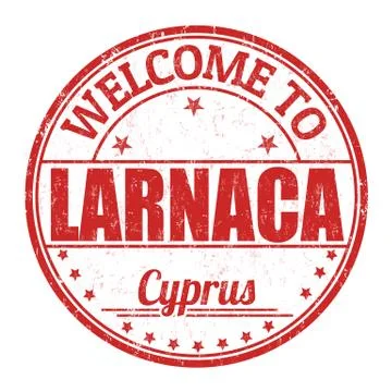 Welcome to Larnaca stamp Stock Illustration