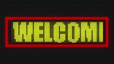 Welcome LED Light Panel Effect Stock Footage 163641118