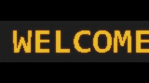 Welcome - LED lights effects. Stock Footage 129481647