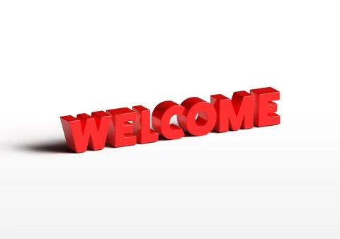 Welcome Lettering 3D Text Design Illustrazione stock