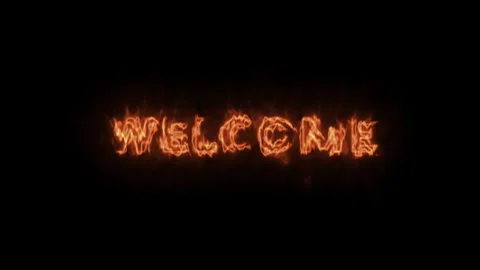 Welcome lettering animation with fire text effect, Stock Footage 246850895