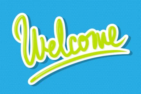 Welcome lettering design Stock Illustration