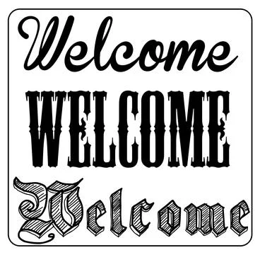 Welcome lettering. Stock Illustration