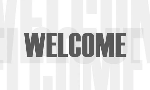Welcome lettering with repeating background with transparency Stock Illustration