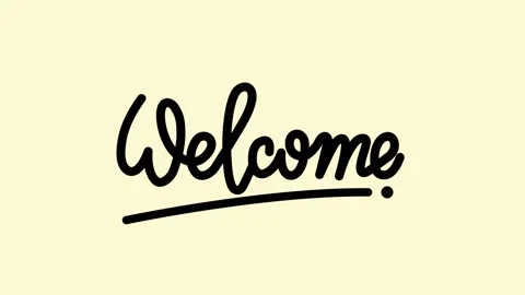 Welcome line animation Text on soft yellow background Stock Footage 311055477