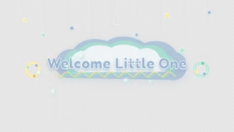 Welcome little one cloud graphic design for baby shower d Stock Footage 344587274