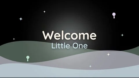 Welcome little one with simple design elements in dark background Stock Footage 344604823