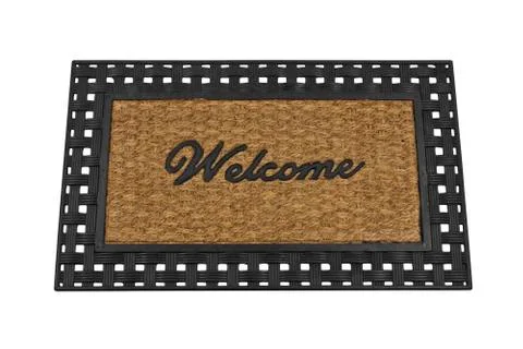 Welcome mat isolated Stock Photos