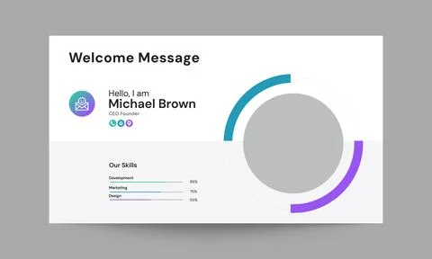 Welcome Message Slide Presentation Template Modern Corporate Introduction D.. 스톡 일러스트