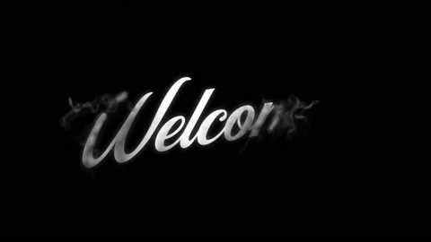 Welcome Message With Smoke Fx Intro Animation Stock Footage 148487939