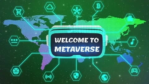 Welcome to Metaverse techno style 4k footage Stock Footage 211339408