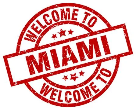 Welcome to Miami red stamp Stock Illustration