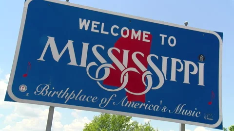 Welcome to Mississippi Sign Stock Footage