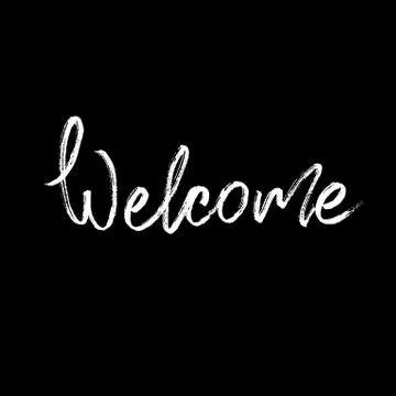 Welcome. Modern brush calligraphy. Stock Illustration