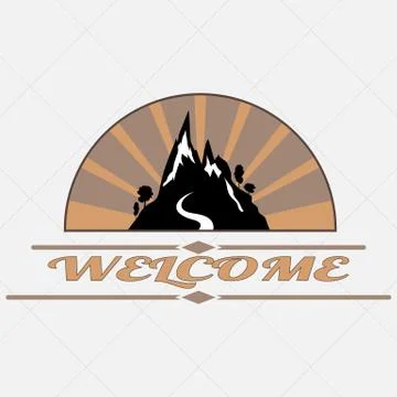 Welcome to mountain. Stock Illustration