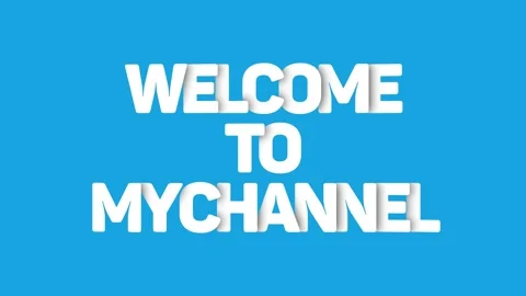 Welcome To My Channel Text Animation Overlapping Effect on Blue Background Vídeo Stock 319059531