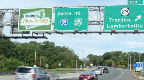 Welcome to New Jersey Sign Stock Footage