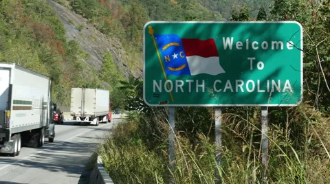 Welcome to North Carolina Sign Stock Footage