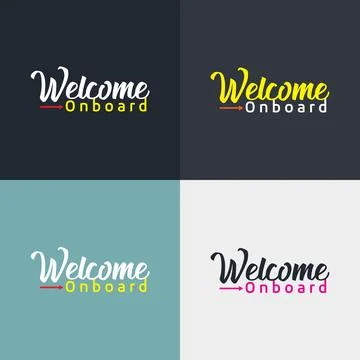 Welcome onboard typography text design concept Stock Illustration
