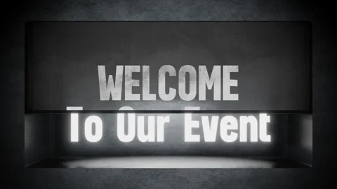 Welcome to Our Event Text Animation for Event Screens Stock Footage 325592497