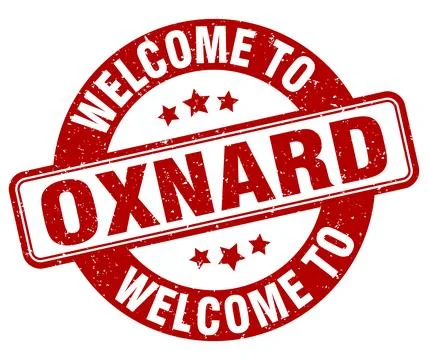 Welcome to Oxnard stamp. Oxnard round sign Stock Illustration