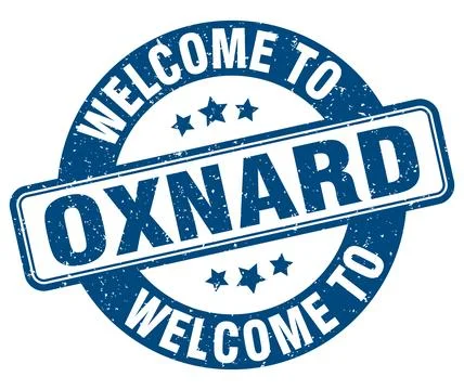 Welcome to Oxnard stamp. Oxnard round sign Stock Illustration