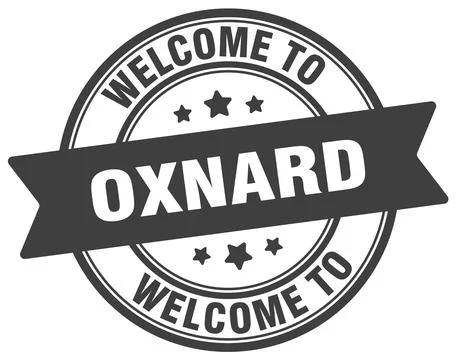 Welcome to Oxnard stamp. Oxnard round sign Stock Illustration