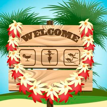 Welcome to Paradise Stock Illustration
