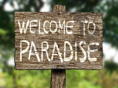 Welcome to Paradise Stock Illustration