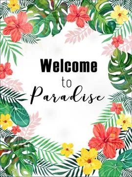Welcome to paradise. Stock Illustration