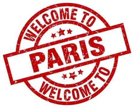 Welcome to Paris red stamp Illustrazione stock