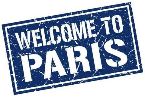 Welcome to Paris stamp 库存插图
