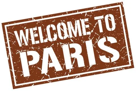 Welcome to Paris stamp Stock Illustration