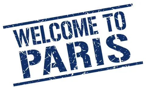 Welcome to Paris stamp Stock Illustration
