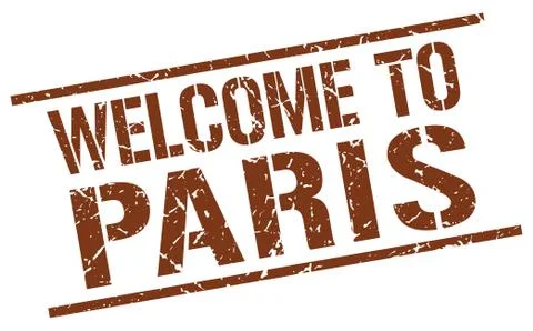 Welcome to Paris stamp Illustrazione stock