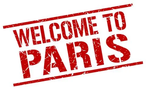 Welcome to Paris stamp 스톡 일러스트